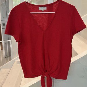 Madewell Texture and Thread Red Top